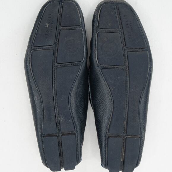 Ted Baker Ottro Blue Pebbled Leather Driver Loafers Shoes Size 10 - Picture 7 of 11